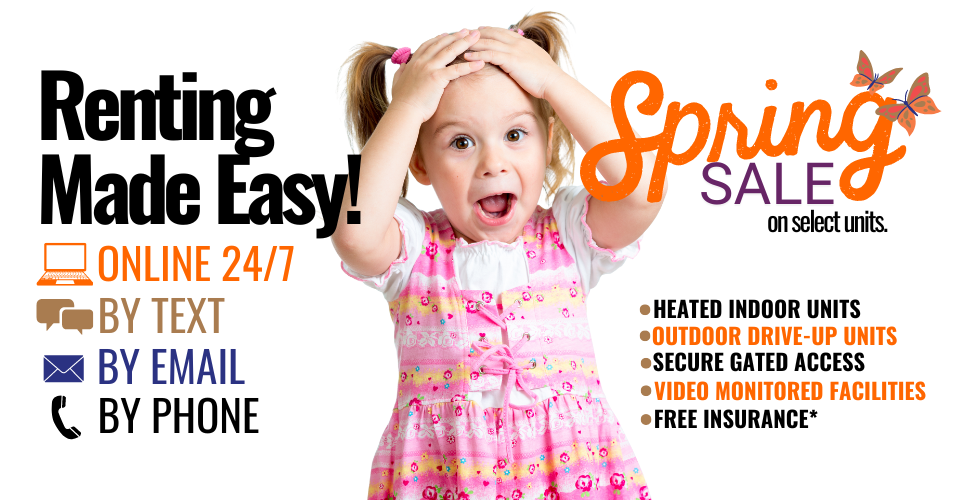 Spring Sale on secure self-storage from Storage Solutions in Milton and Woodstock